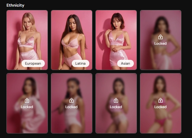 Cuties AI - AI Girlfriend Ethnicity