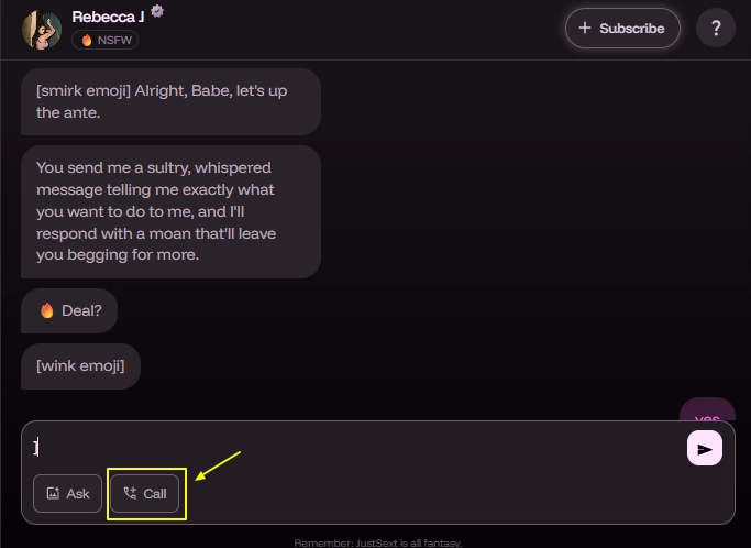 Justsext - Voice Call feature