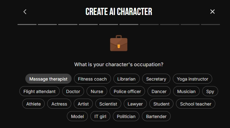 Lovescape AI - AI Character Occupation