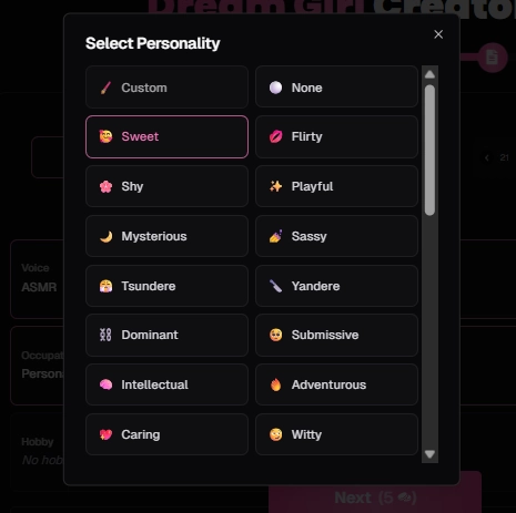 Ourdream AI - AI Character Personality traits