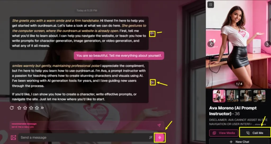 Ourdream AI - AI Voice and Phone Call Feature