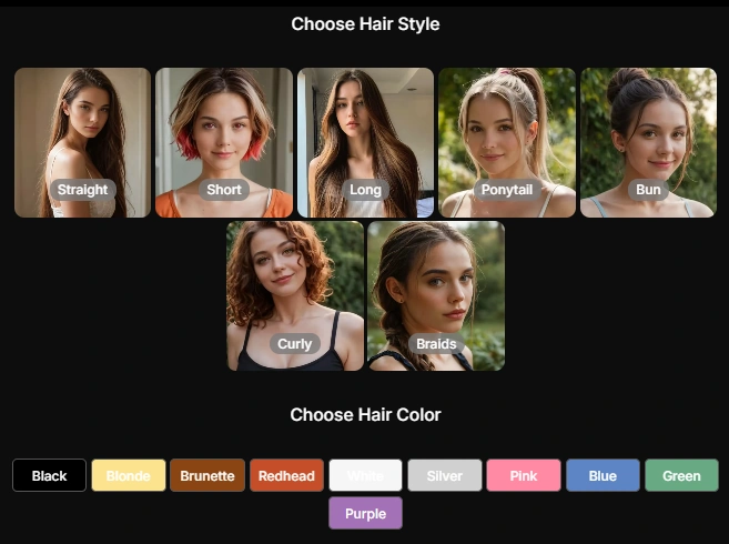 Pleasur AI - AI Girlfriend Hair Style and Color