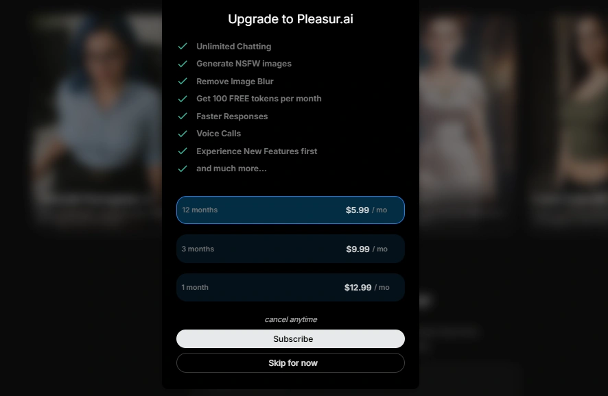 Pleasur AI - Pricing Plan