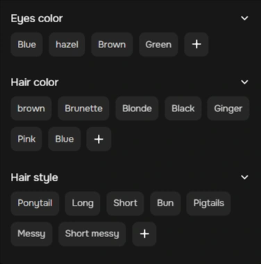 Sugarlab AI - AI Character Facial Features and Hair