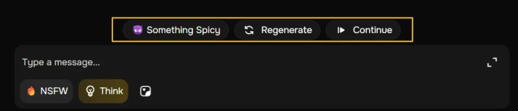 Sugarlab AI - Something Spicy Button in Chat