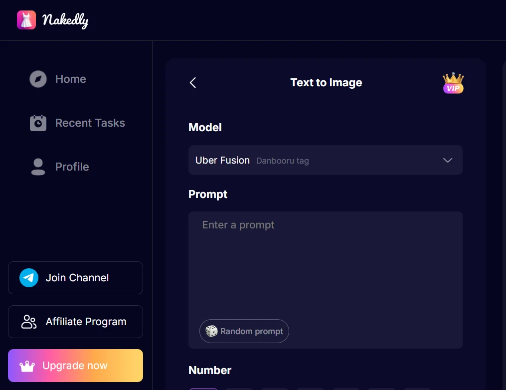 Nakedly - Text to Image Generator