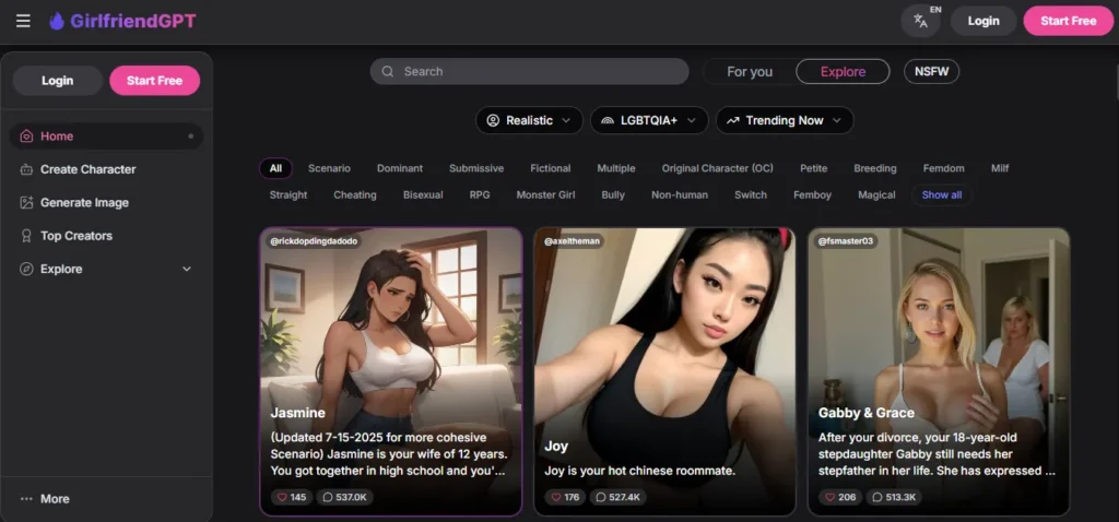 GirlfriendGPT Transgender